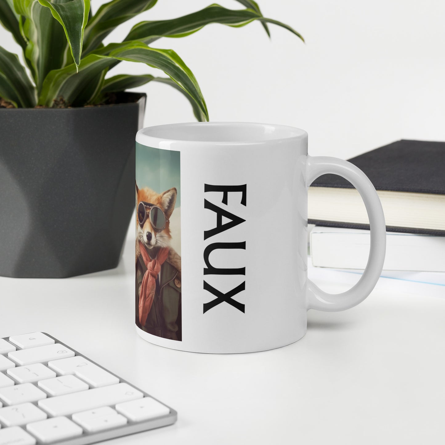 FAUX - White glossy mug